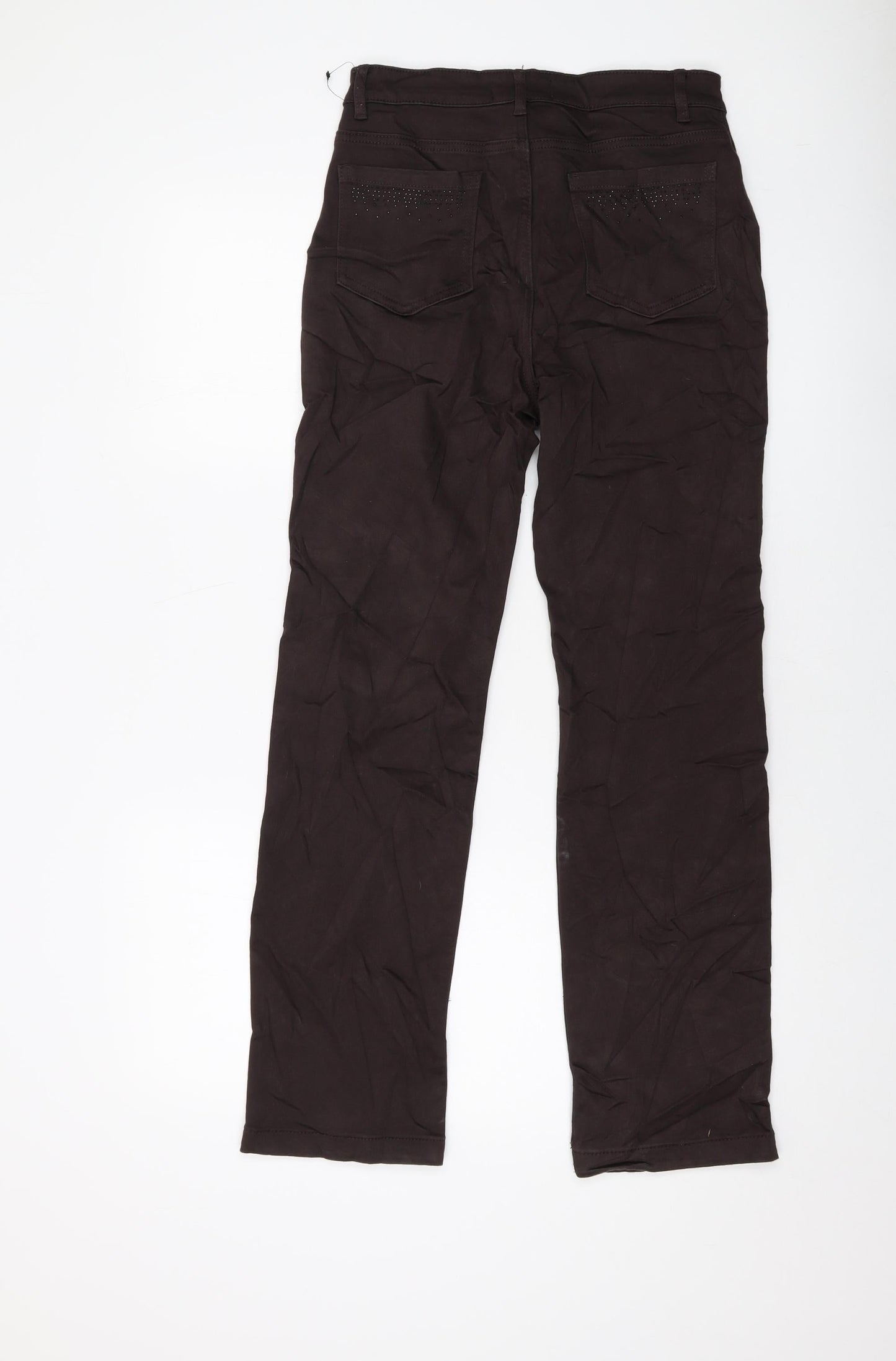Benchmark Womens Brown Cotton Straight Jeans Size 10 L28 in Regular Button