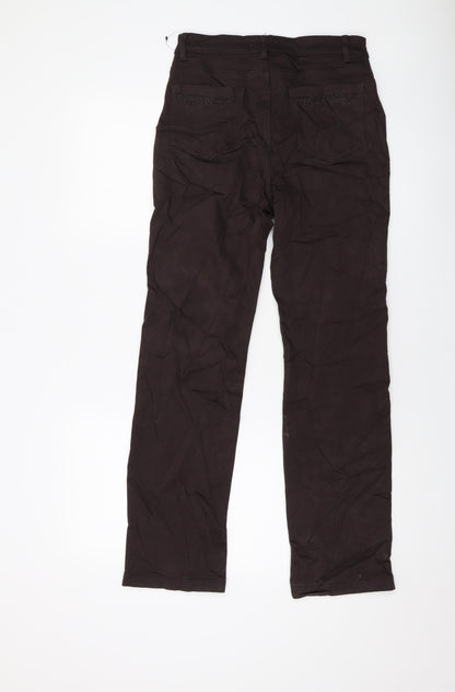 Benchmark Womens Brown Cotton Straight Jeans Size 10 L28 in Regular Button