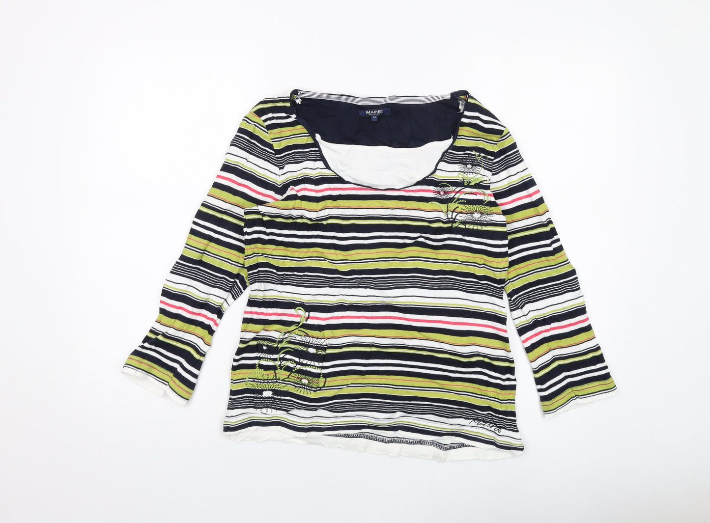Womens UK Size 14 Maine Multicoloured Basic T-Shirt