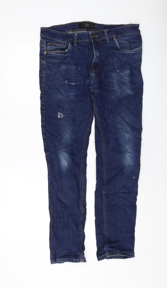 Mens UK Size 33 in NEXT Regular Fit Straight Blue Jeans