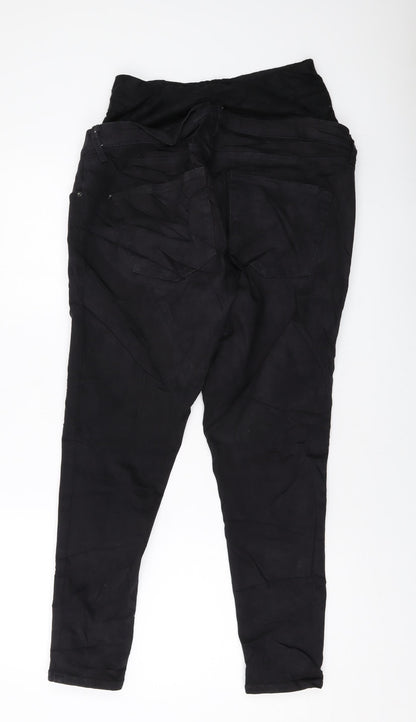 Topshop Womens Black Cotton Skinny Jeans Size 34 in L27 in Regular Button