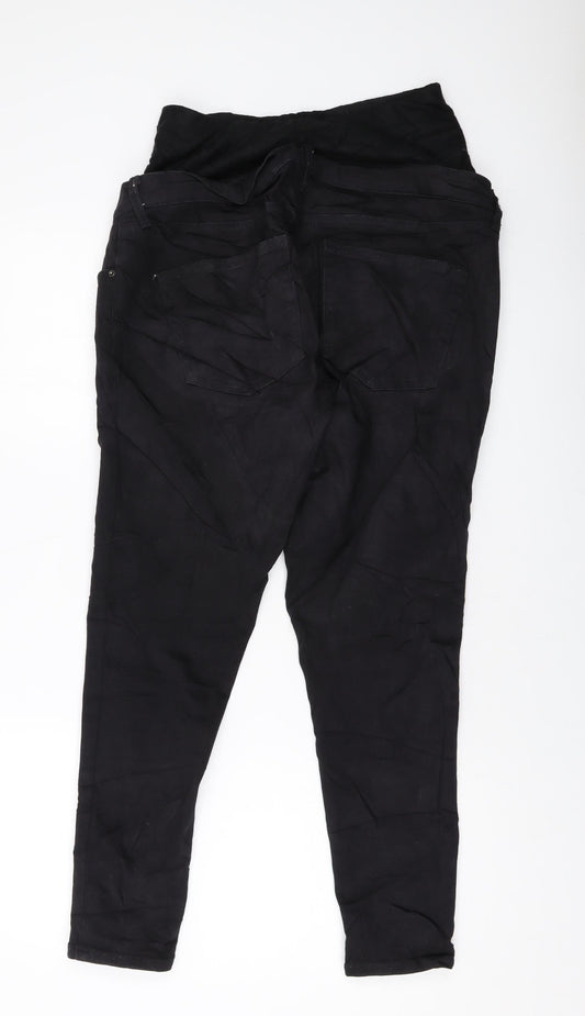 Topshop Womens Black Cotton Skinny Jeans Size 34 in L27 in Regular Button