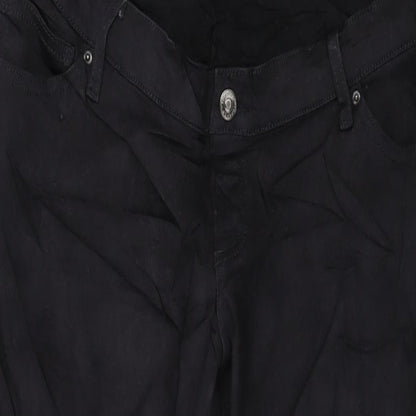 Topshop Womens Black Cotton Skinny Jeans Size 34 in L27 in Regular Button