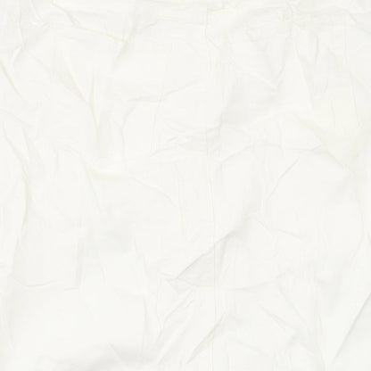 Marks and Spencer Womens Ivory Cotton A-Line Skirt Size 12 Button