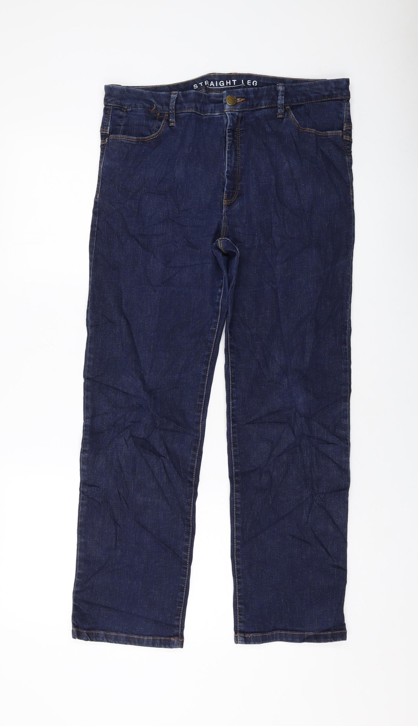 Womens UK Size 32 in Marks and Spencer Regular Fit Straight Blue Jeans