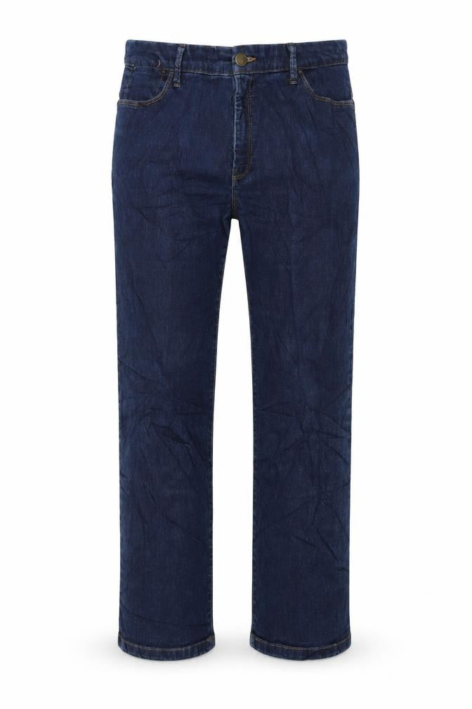 Marks & Spencer Womens Blue Cotton Straight Jeans Size 32 in L27 in Regular Button