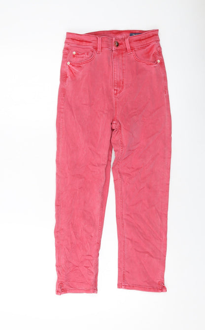 Womens UK Size 6 Marks and Spencer Regular Fit Cropped Pink Jeans