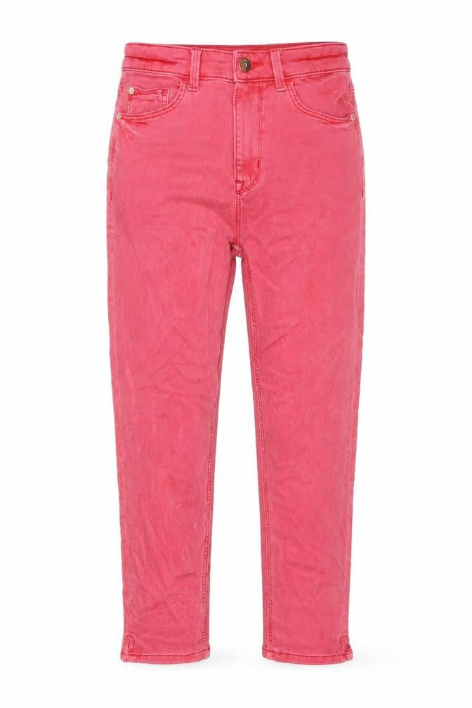 Marks & Spencer Womens Pink Cotton Cropped Jeans Size 6 L22 in Regular Button