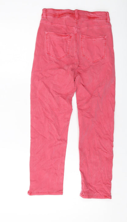Womens UK Size 6 Marks and Spencer Regular Fit Cropped Pink Jeans