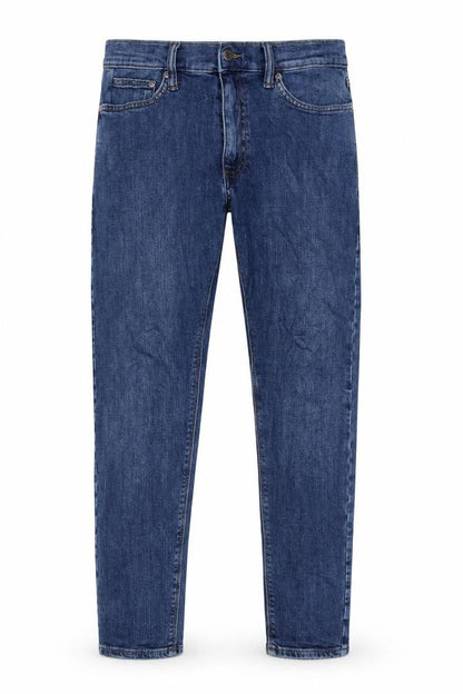 Marks & Spencer Mens Blue Cotton Skinny Jeans Size 30 in L29 in Regular Button