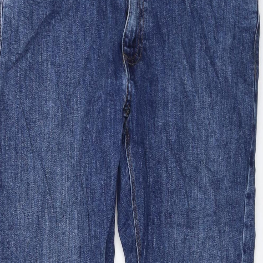 Marks and Spencer Mens Blue Cotton Skinny Jeans Size 30 in L29 in Regular Button