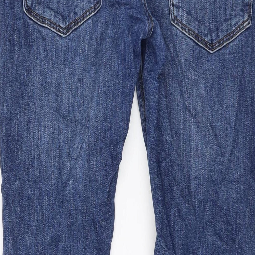 Marks and Spencer Mens Blue Cotton Skinny Jeans Size 30 in L29 in Regular Button