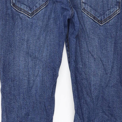 Marks and Spencer Mens Blue Cotton Skinny Jeans Size 30 in L29 in Regular Button