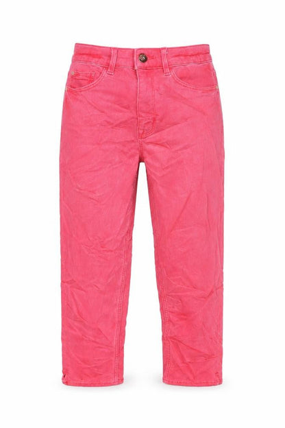 Marks & Spencer Womens Pink Cotton Cropped Jeans Size 8 L21 in Regular Button