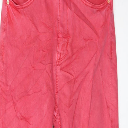 Womens UK Size 8 Marks and Spencer Regular Fit Cropped Pink Jeans