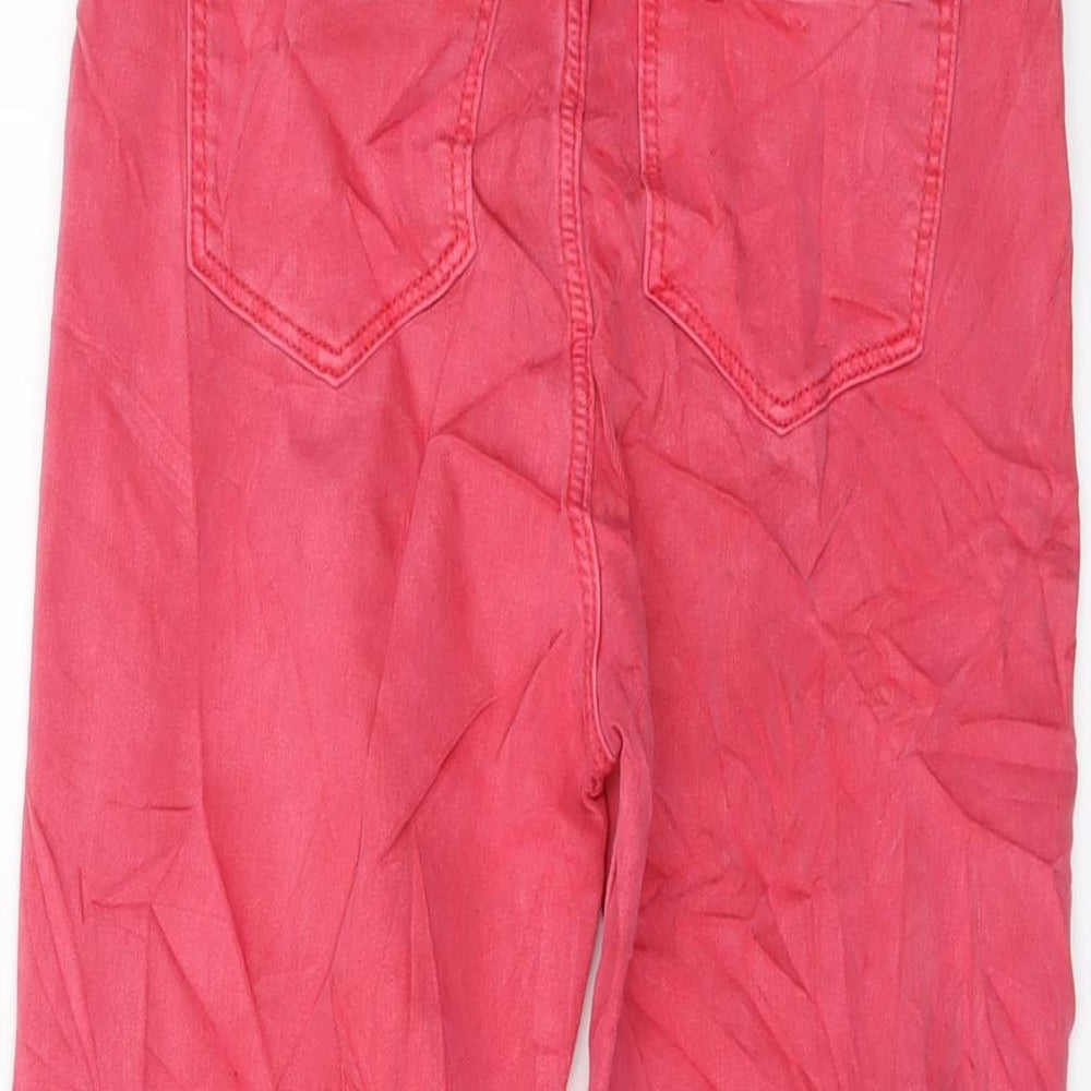 Womens UK Size 8 Marks and Spencer Regular Fit Cropped Pink Jeans