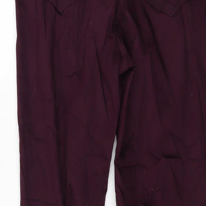 Marks and Spencer Womens Purple Cotton Skinny Jeans Size 12 L28 in Regular Button
