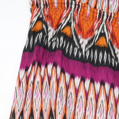 AX Paris Womens Multicoloured Geometric Cotton A-Line Size 10 V-Neck Pullover