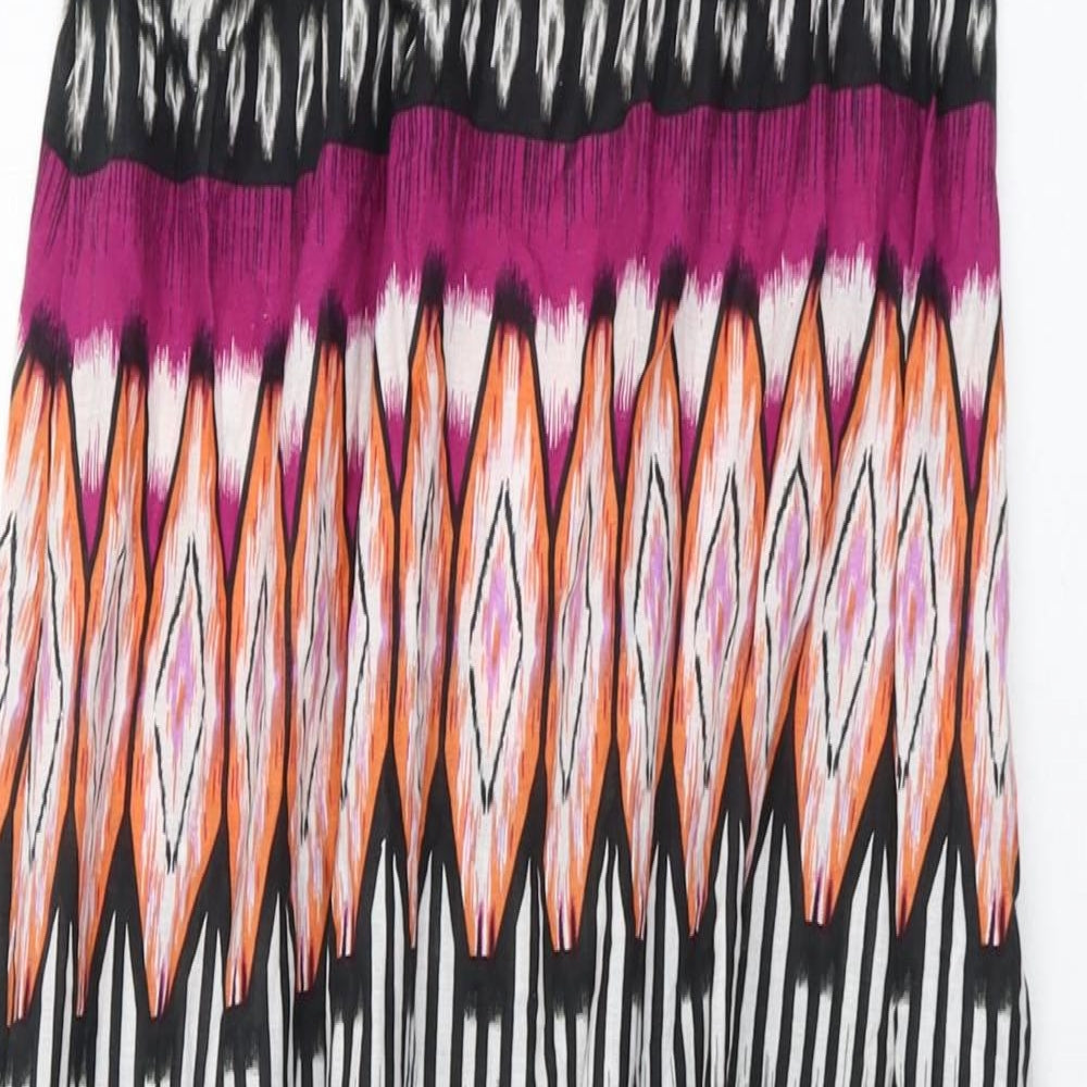 AX Paris Womens Multicoloured Geometric Cotton A-Line Size 10 V-Neck Pullover