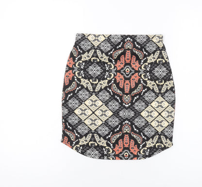 Missguided Womens Multicoloured Geometric Polyester Mini Skirt Size 6