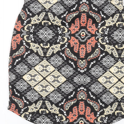 Missguided Womens Multicoloured Geometric Polyester Mini Skirt Size 6