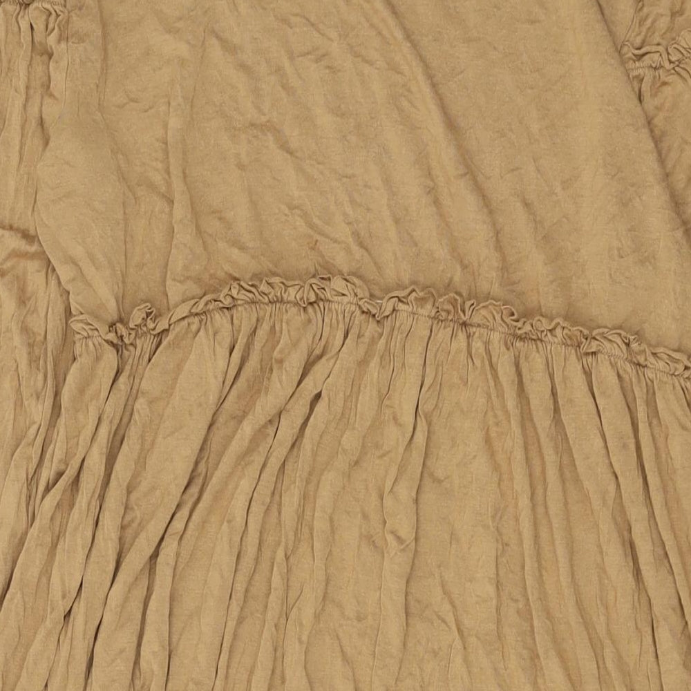 Boohoo Womens Brown Viscose A-Line Size 16 Round Neck Pullover