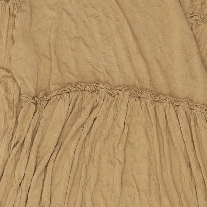 Boohoo Womens Brown Viscose A-Line Size 16 Round Neck Pullover