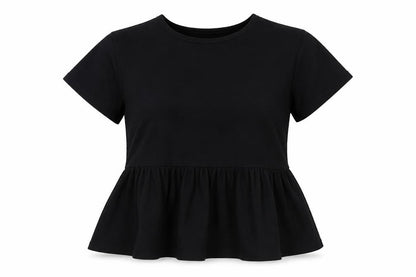 New Look Womens Black Viscose Basic Blouse Size 10 Round Neck