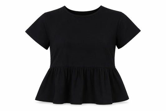 New Look Womens Black Viscose Basic Blouse Size 10 Round Neck