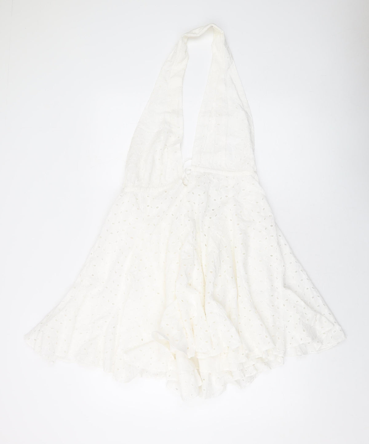 Zara Womens Ivory Cotton A-Line Size L Halter Pullover