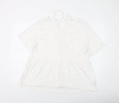 Womens UK Size L H&M White Basic T-Shirt
