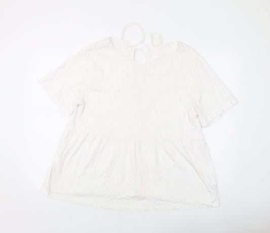 Womens UK Size L H&M White Basic T-Shirt