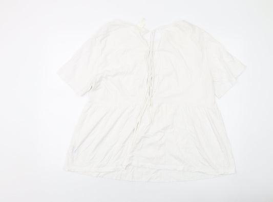 Womens UK Size L H&M White Basic T-Shirt