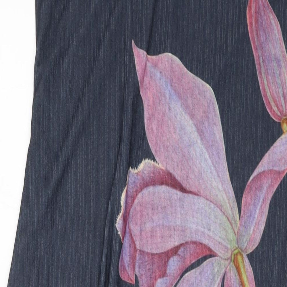 NEXT Womens Grey Floral Polyester Maxi Size 16 Square Neck Pullover