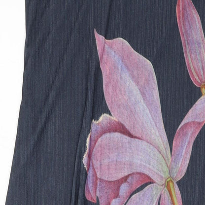 NEXT Womens Grey Floral Polyester Maxi Size 16 Square Neck Pullover