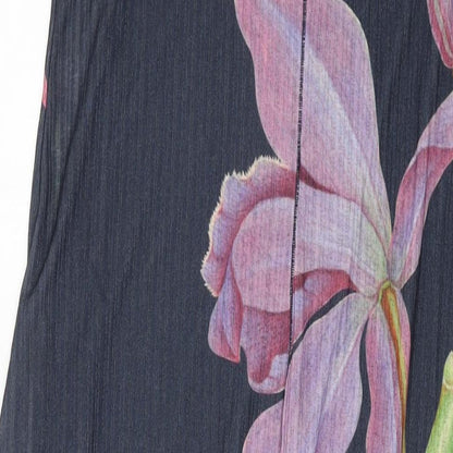 NEXT Womens Grey Floral Polyester Maxi Size 16 Square Neck Pullover