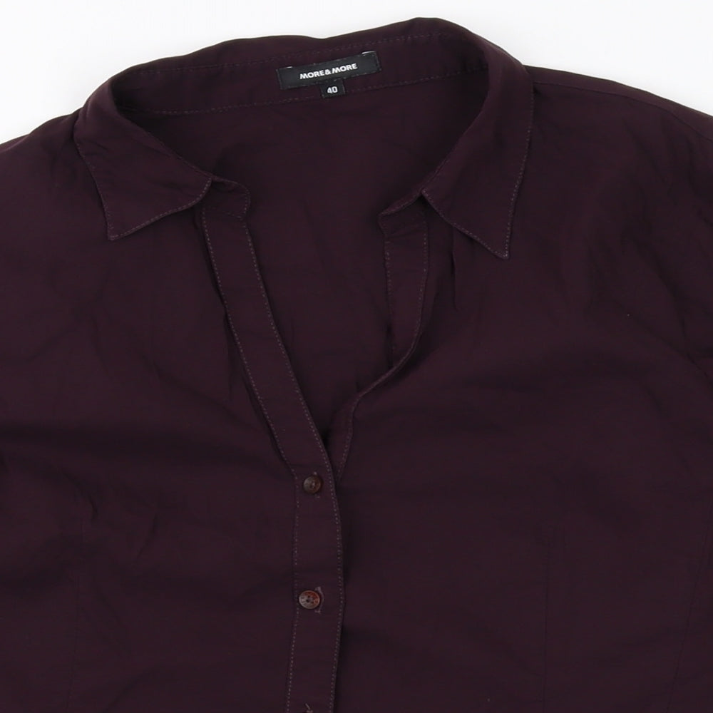 Womens UK Size 12 MORE & MORE Purple Basic Button-Up