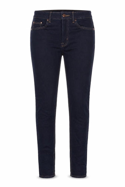Marks & Spencer Womens Blue Cotton Skinny Jeans Size 10 L28 in Regular Button