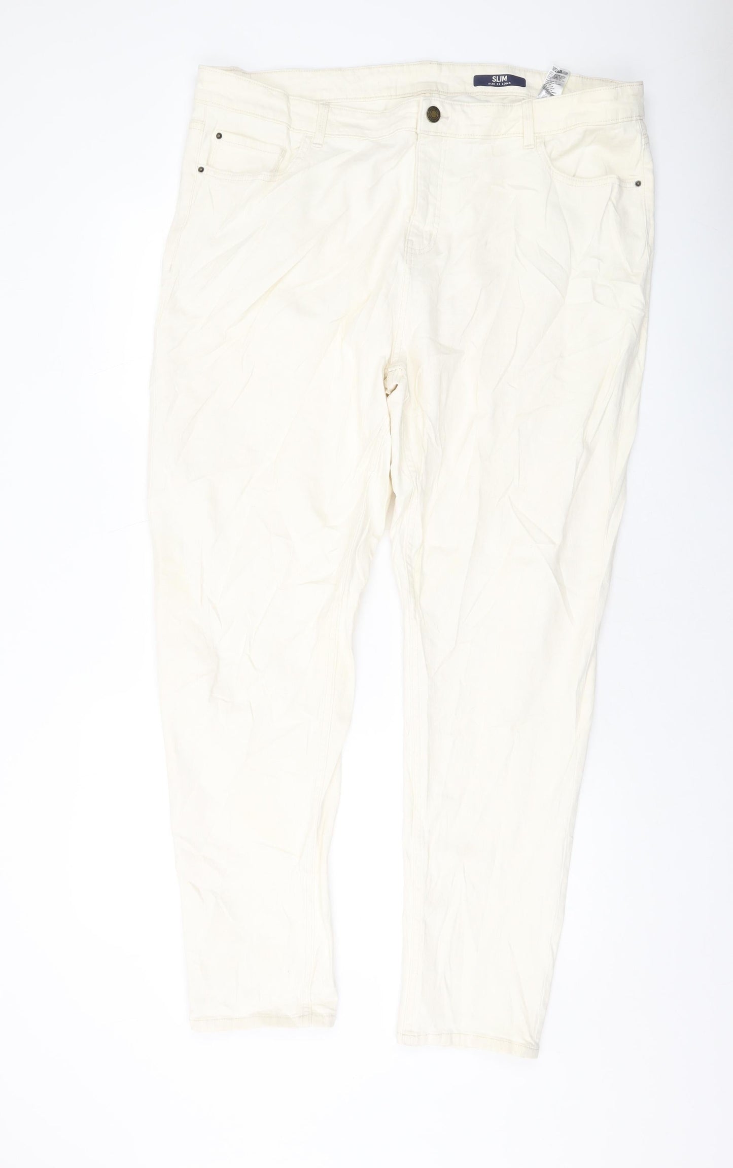 Womens UK Size 22 Marks and Spencer Regular Fit Skinny Ivory Jeans