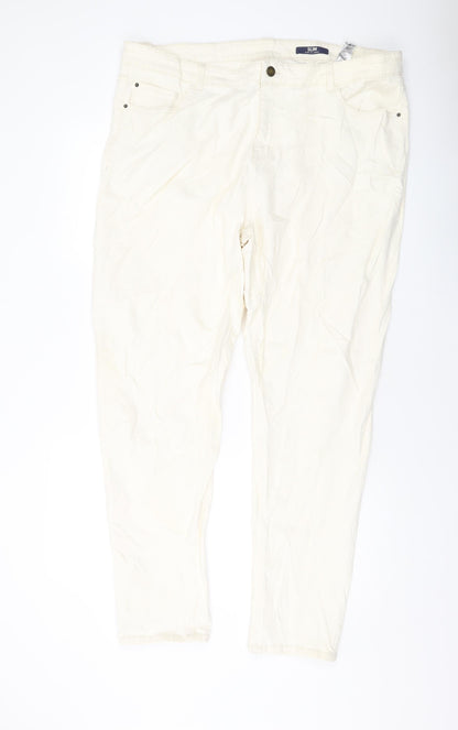 Womens UK Size 22 Marks and Spencer Regular Fit Skinny Ivory Jeans