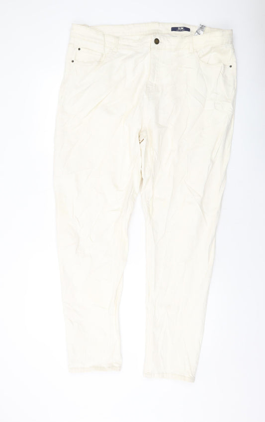 Womens UK Size 22 Marks and Spencer Regular Fit Skinny Ivory Jeans