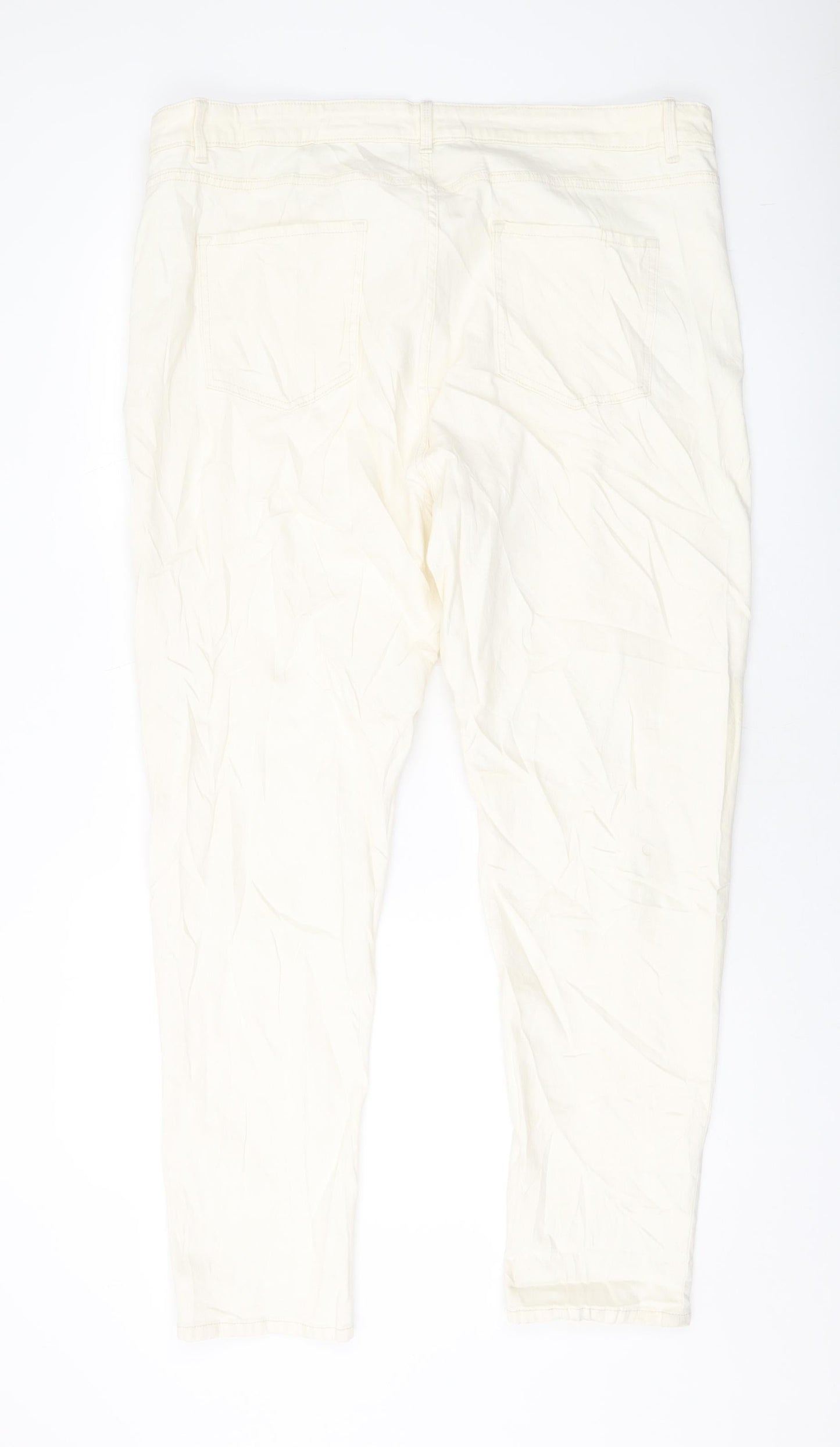 Womens UK Size 22 Marks and Spencer Regular Fit Skinny Ivory Jeans