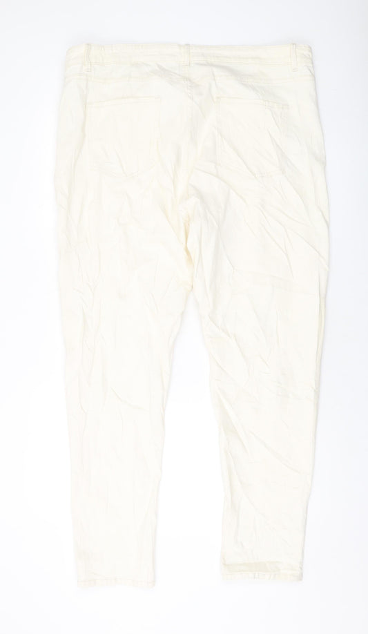 Womens UK Size 22 Marks and Spencer Regular Fit Skinny Ivory Jeans