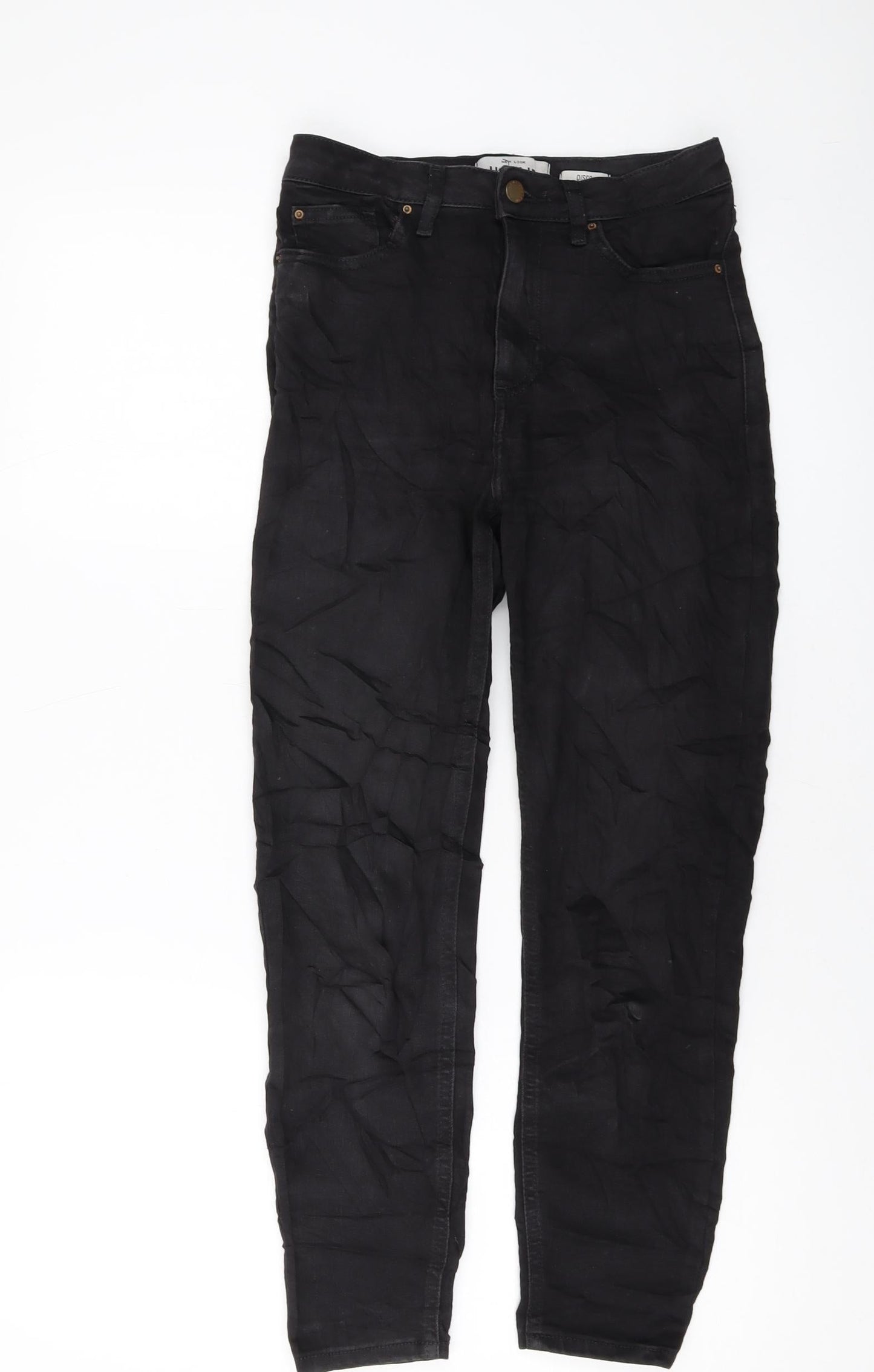 New Look Womens Black Cotton Skinny Jeans Size 10 L24 in Regular Button