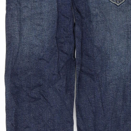 Marks and Spencer Mens Blue Cotton Skinny Jeans Size 30 in L33 in Regular Button