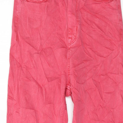 Womens UK Size 8 Marks and Spencer Regular Fit Cropped Pink Jeans