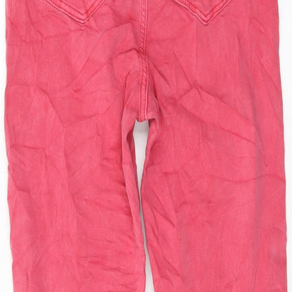 Womens UK Size 8 Marks and Spencer Regular Fit Cropped Pink Jeans