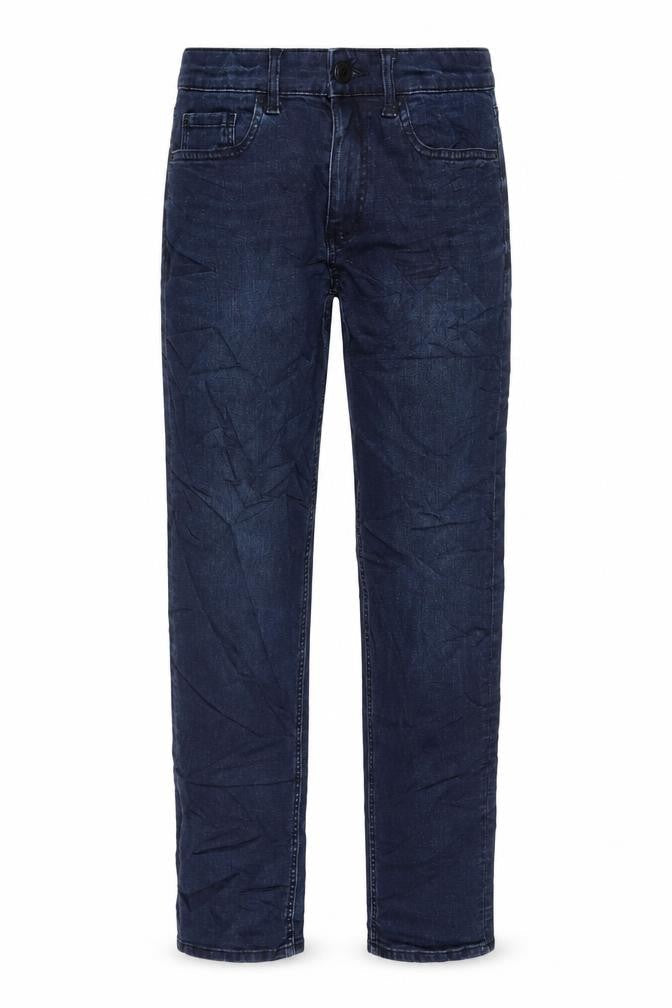 Marks & Spencer Womens Blue Cotton Straight Jeans Size 6 L30 in Regular Button