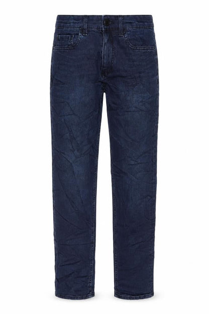 Marks & Spencer Womens Blue Cotton Straight Jeans Size 6 L30 in Regular Button