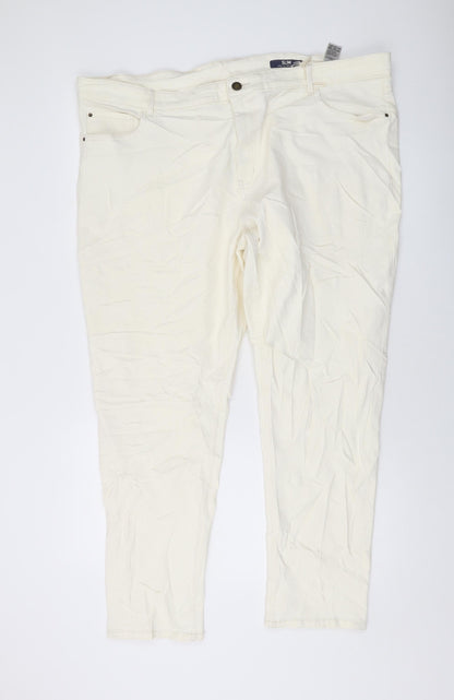 Womens UK Size 24 Marks and Spencer Regular Fit Mom Ivory Jeans